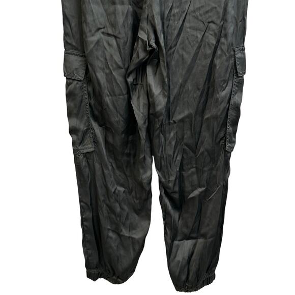 Aerie Gray Silky Cargo Jogger Pants Small Lightweight Drawstring Pockets - Picture 6 of 9